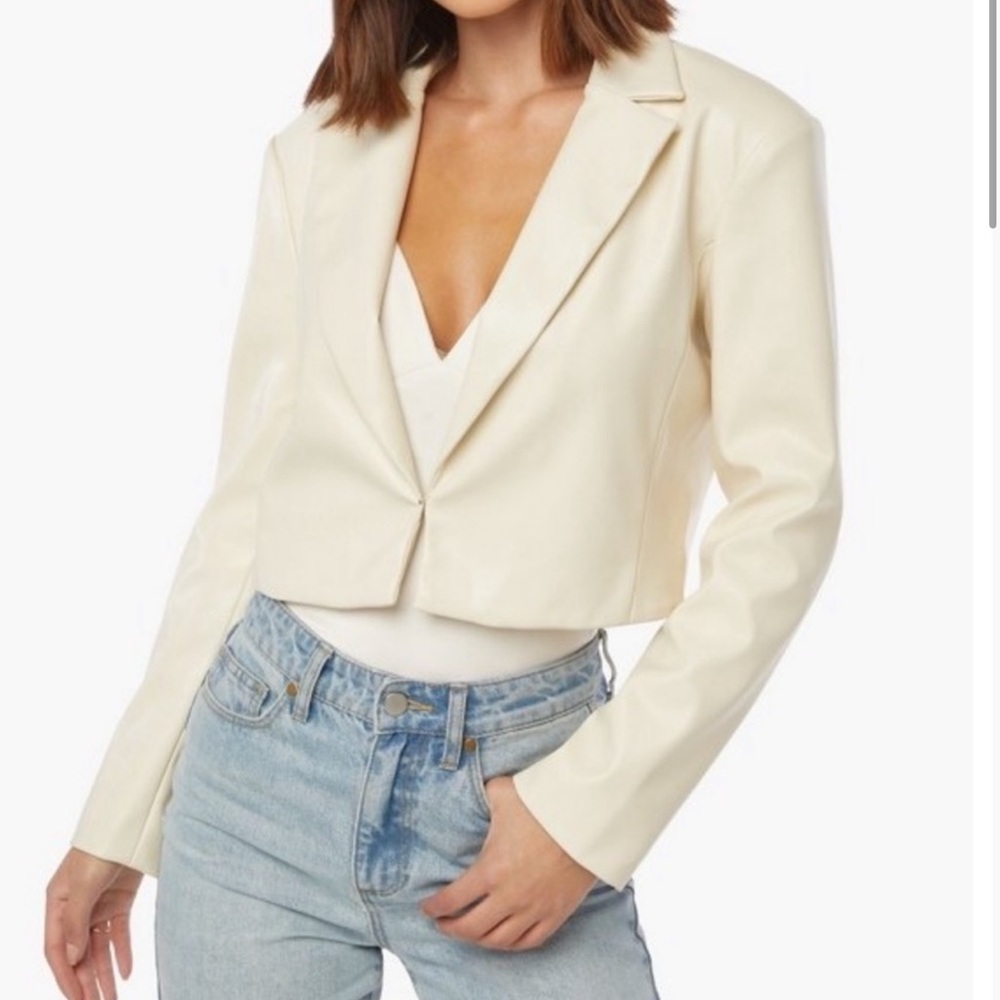 JUSTFAB LEATHER BLAZER- NEVER WORN